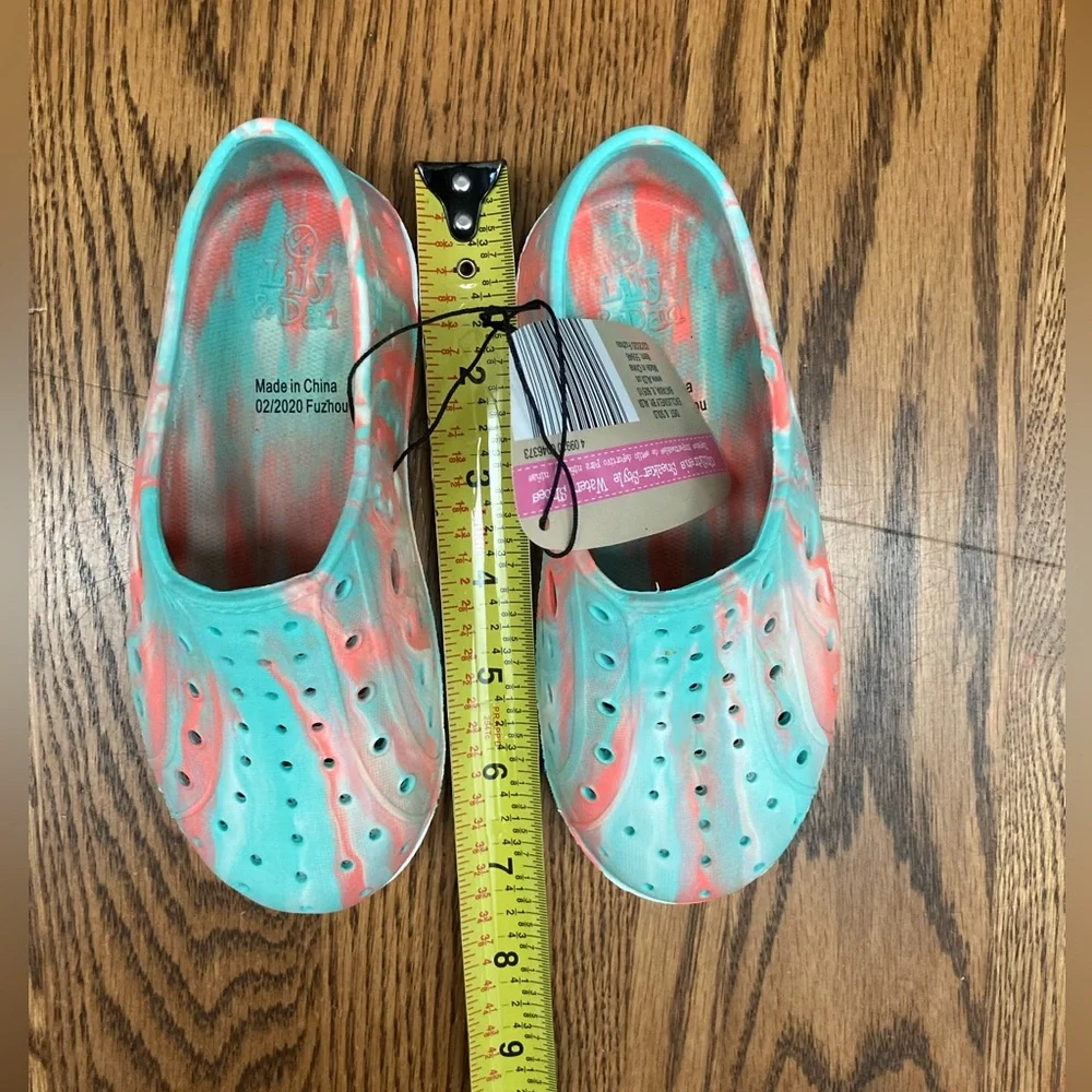 💦Lily&Dan Water Shoes💦Kids size 9/10 unisex orange green and white NWT - Picture 8 of 9